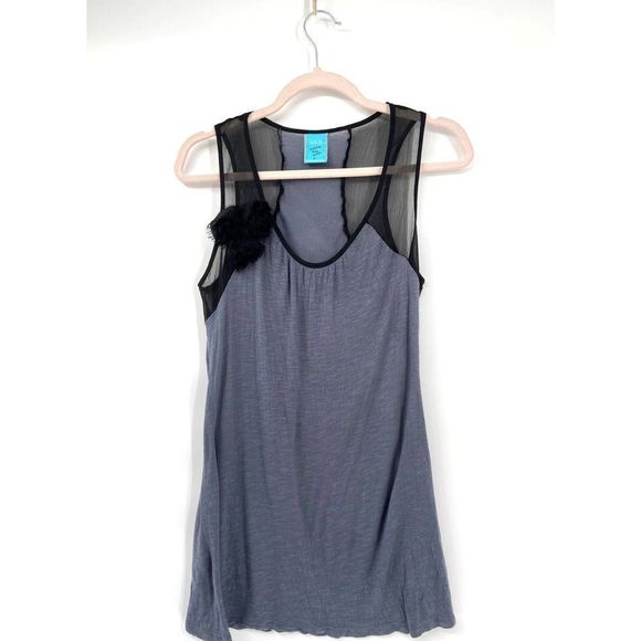 H.I.P Happening in the Present Gray/Black Sleeveless Mesh Sleeveless Top‎ Large - Picture 1 of 6